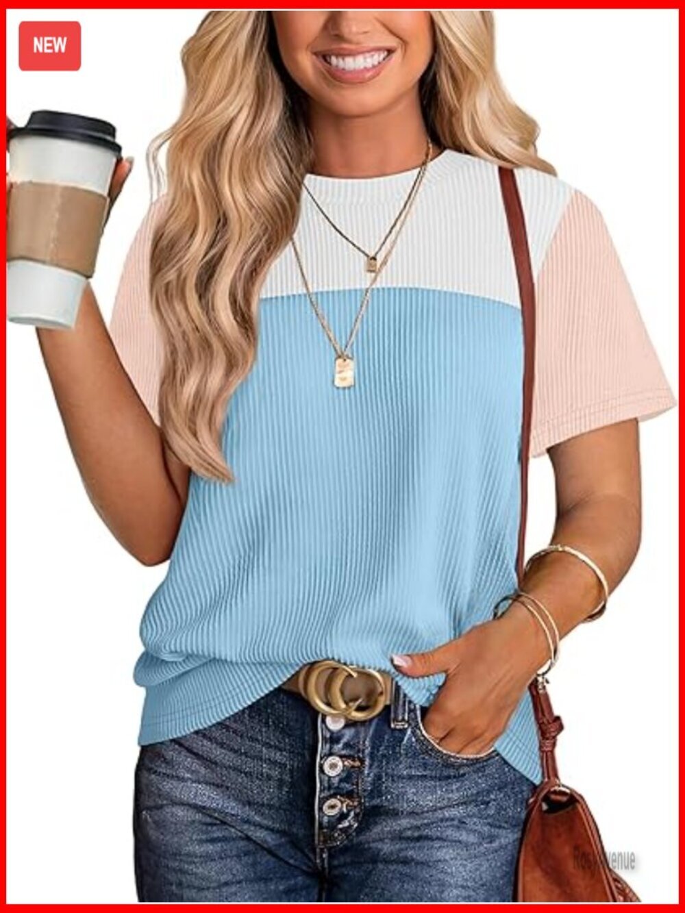 Lightweight Knit Crewneck Top Short Sleeve Casual Spring Summer Tee